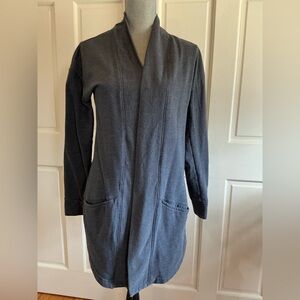Zella Heathered Charcoal Gray Knit Cardigan